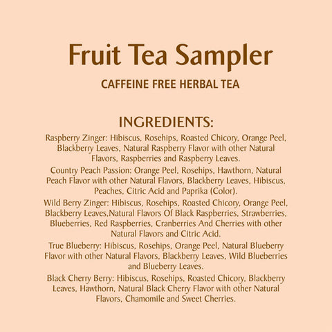 Celestial Seasonings Herbal Tea Bags, Fruit Tea Sampler, 18 Ct