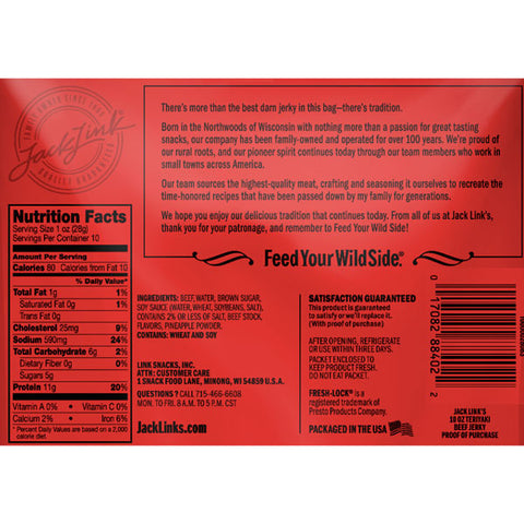 Jack Link's Beef Jerky, Teriyaki, Family Size, 10 oz. - Water Butlers