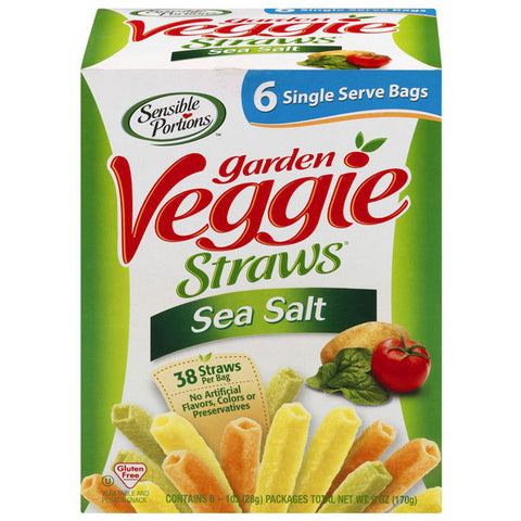 Sensible Portions Gluten-Free Sea Salt Garden Veggie Straws, 6 Count