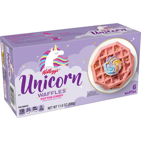 Kellogg's Frozen Waffles, Unicorn Cotton Candy, 6 Count