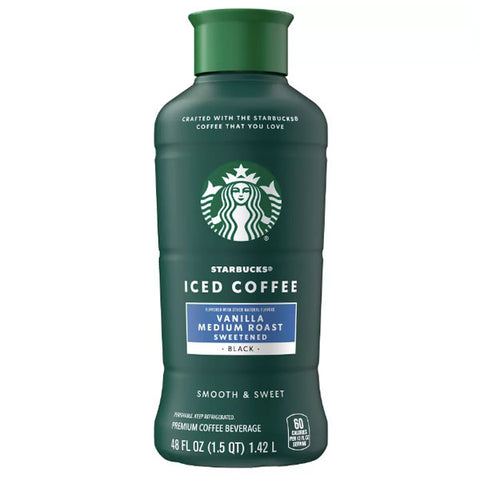 Starbucks Sweetened Vanilla Medium Roast Iced Coffee, 48 fl oz