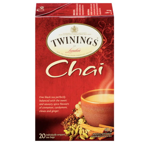 Twinings Chai Spiced Black Tea Bags, 20 Ct