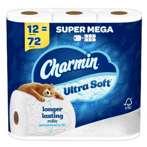 Charmin Ultra Soft Toilet Paper, 12 Mega Rolls