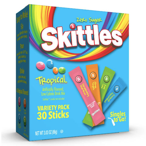 Skittles Topical Variety Pack Drink Mix On the Go, 30 Count