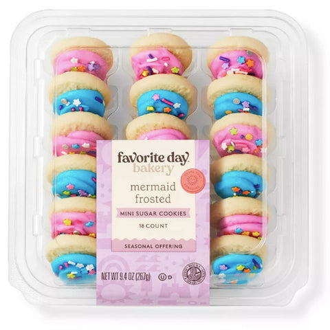 Favorite Day™ Mermaid Mini Frosted Sugar Cookies, 9.4oz., 18 Count