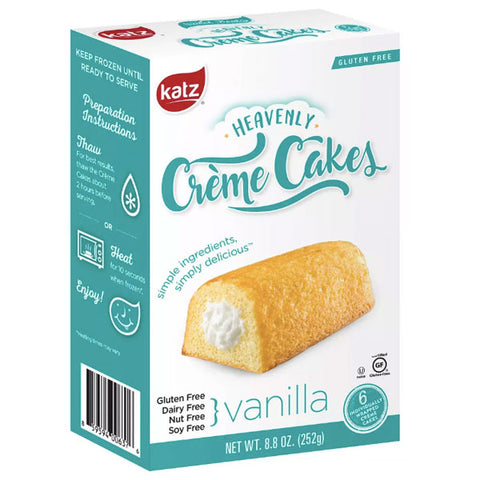 Katz Frozen Gluten Free Heavenly Creme Cakes Vanilla, 8.8oz