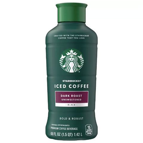 Starbucks Unsweetened Dark Roast Iced Coffee, 48 fl oz