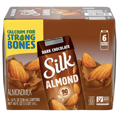 Silk Shelf-Stable Dark Chocolate Almond Milk Singles, 8 Oz., 6 Count