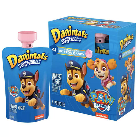 Danimals Cotton Candy Kids' Squeezable Yogurt Pouches, 3.5oz, 4 Count