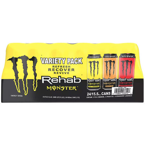 Monster Energy Drink, Rehab Variety Pack, 15.5 oz., 24 Count