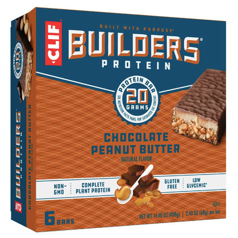 CLIF Bar Builders Protein Bars, 20g Protein, Chocolate Peanut Butter, 6 Count