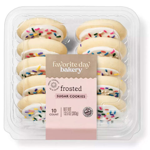 Favorite Day™ White Frosted Sugar Cookies, 13.5oz, 10 Count