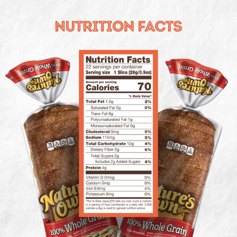 Nature's Own 100% Whole Grain Bread, 20 oz