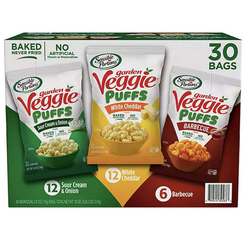 Sensible Portions Garden Veggie Puffs Variety Pack, 0.5 oz., 30 Count