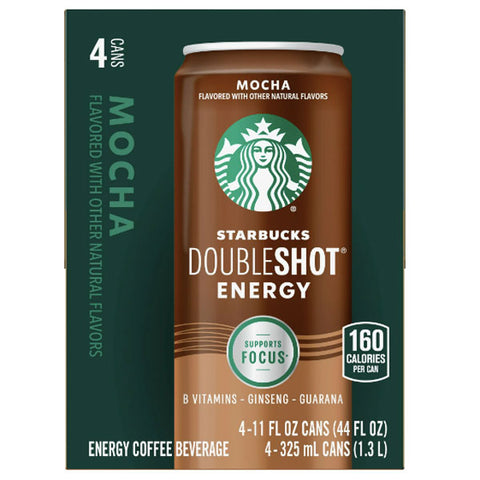 Starbucks Doubleshot Energy Mocha Coffee Energy Drink, 11 oz, 4 Count