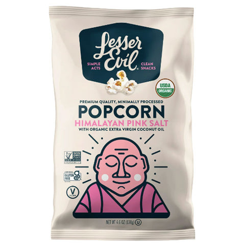 LesserEvil Organic Popcorn, Himalayan Pink Sea Salt, 4.6 oz