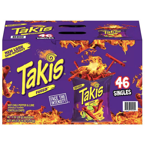 Takis Fuego Rolled Tortilla Chips, 1 oz., 46 Count