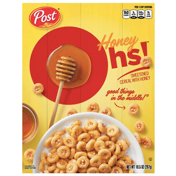 Post Honey Oh!s Breakfast Cereal, Honey Graham Oh's Breakfast Cereal, 10.5 oz.