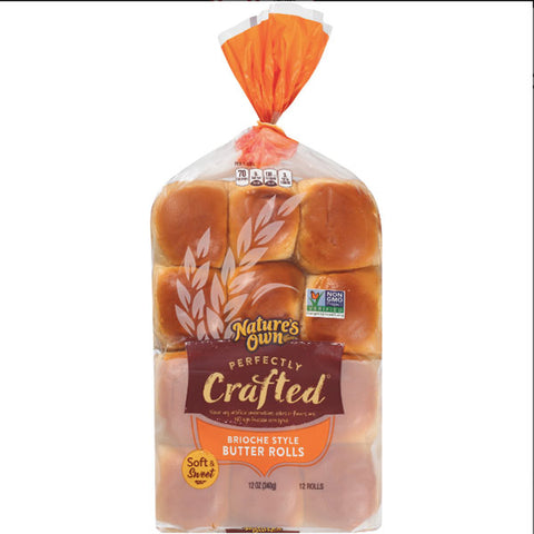 Nature's Own Perfectly Crafted Brioche Style Butter Rolls, 12 Count