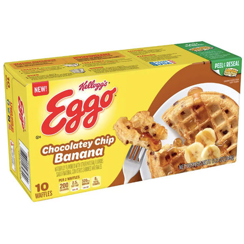 Kellogg's Eggo Chocolatey Chip Banana Frozen Waffles, 10 Count