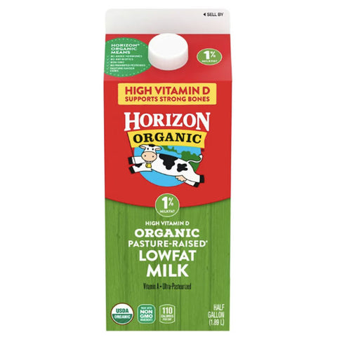 Horizon Organic 1% Lowfat High Vitamin D Milk, Half Gallon