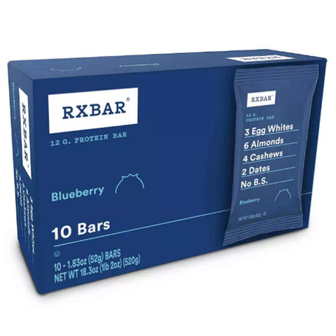 RXBAR Blueberry Protein Bar, 18.3oz, 10 Count