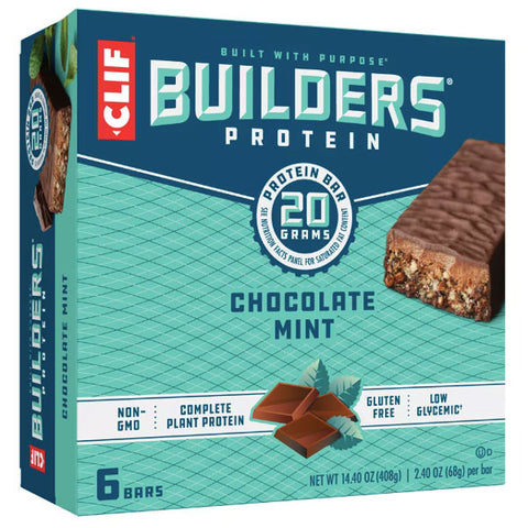 CLIF Bar Builders Protein Bars, 20g Protein, Chocolate Mint, 6 Count