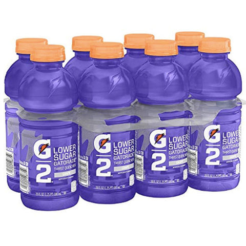 Gatorade G2 Thirst Quencher Lower Sugar Sports Drink, Grape, 20 oz, 8 Count