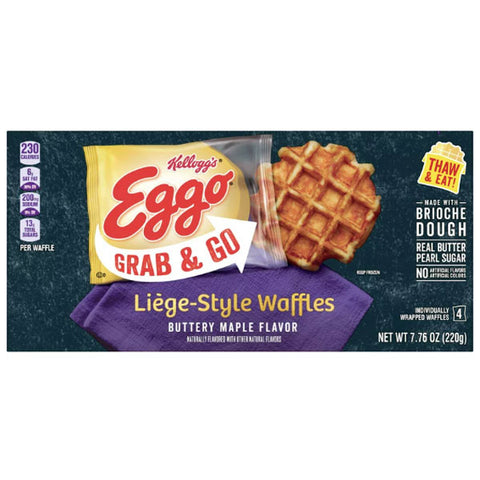 Eggo Buttery Maple Frozen Grab & Go Waffles, 7.76 oz, 4 Count