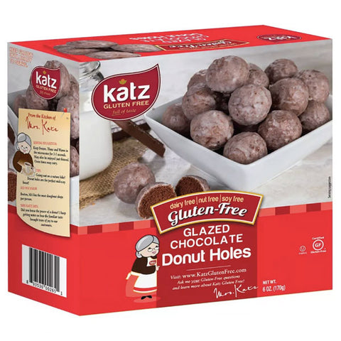 Katz Frozen Gluten Free Chocolate Glazed Donut Holes, 6oz