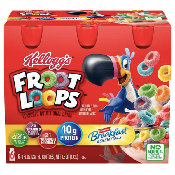 Kellogg’s Froot Loops Flavored Nutritional Drink, 8 fl oz, 6 Count ...