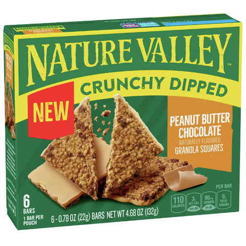 Nature's Valley Crunchy Dipped Peanut Butter Chocolate, 4.68oz, 6 Count