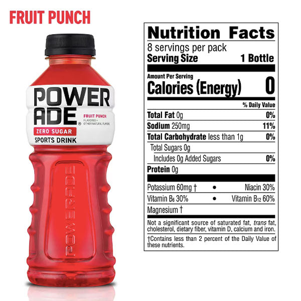 Powerade Nutrition Label
