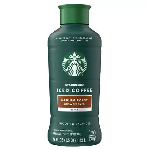 Starbucks Unsweetened Medium Roast Iced Coffee, 48 fl oz