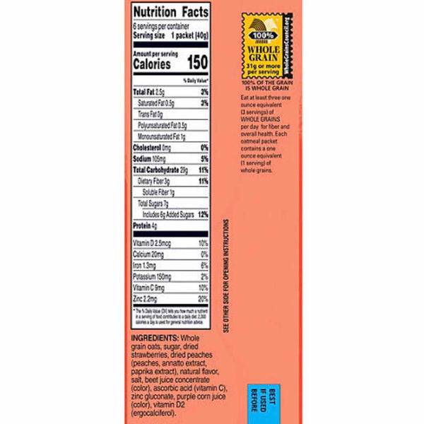 Quaker Fruit Fusion Instant Oatmeal, Variety Pack, 1.41 oz., 20 Count