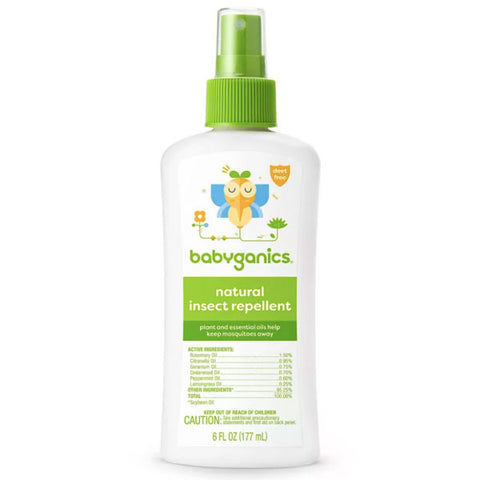 Babyganics Natural DEET-Free Insect Repellent Spray Bottle, 6 fl oz