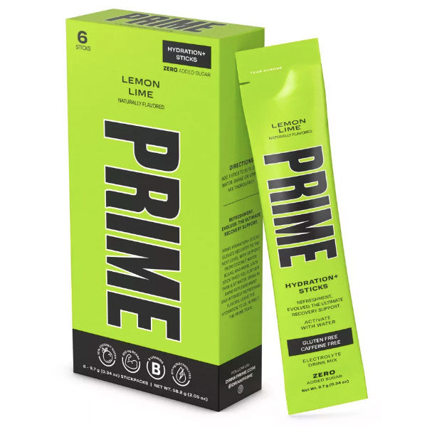 Prime Hydration+ Lemon Lime Sticks, 9.8g, 6 Count