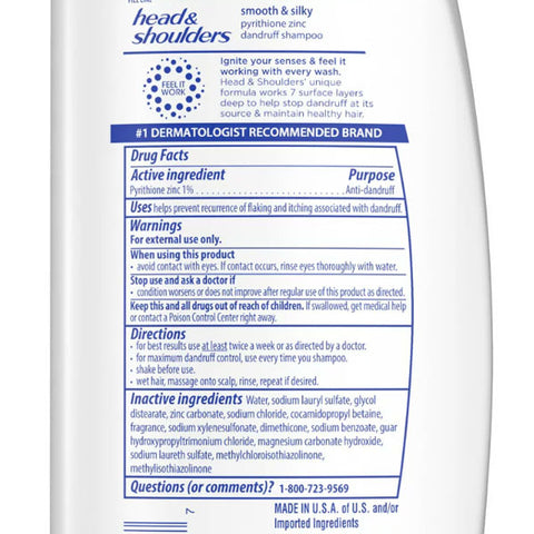 Head and Shoulders Dandruff Shampoo, Smooth and Silky, 12.5 oz