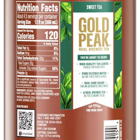 Gold Peak Sweetened Black Iced Tea Drink, 52 fl oz