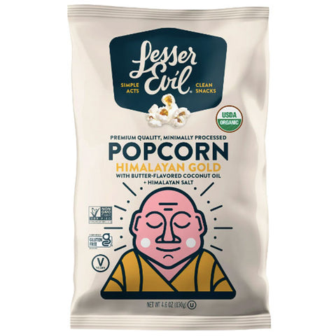 LesserEvil Organic Popcorn, Himalayan Gold, 4.6 oz