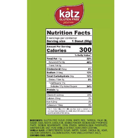 Katz Frozen Gluten Free Glazed Donuts, 14oz