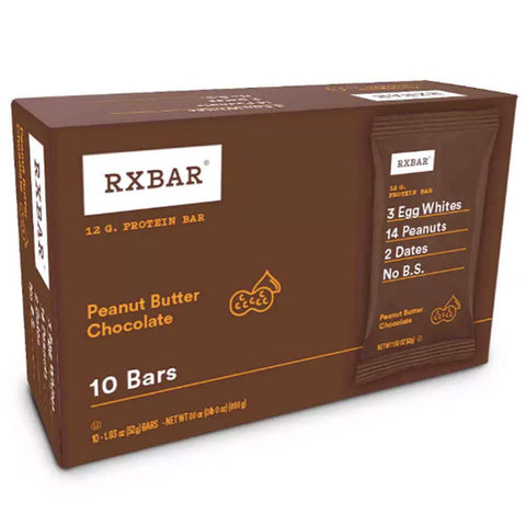 RXBAR Chocolate Peanut Butter Nutrition Bars, 18.3oz, 10 Count