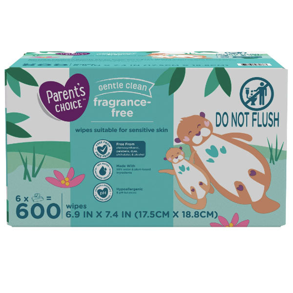 Parent's Choice Fragrance Free Baby Wipes, 600 Count