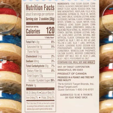 Favorite Day™ Patriotic Red & Blue Mini Frosted Sugar Cookies, 9.4oz., 18 Count