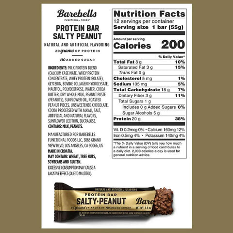 Barebells Protein Bars, Salty Peanut, 12 Count