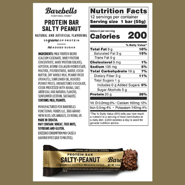 Barebells Protein Bars, Salty Peanut, 12 Count
