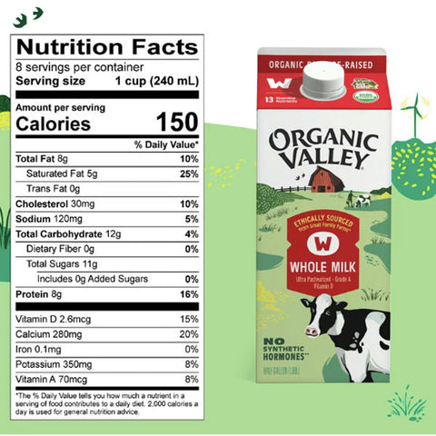 Organic Valley Ultra Pasteurized Organic Whole Milk, 64 oz