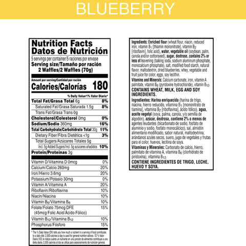 Kellogg's Eggo Blueberry Frozen Waffles, 10 Count