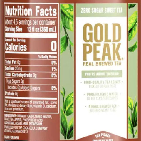 Gold Peak Diet Iced Tea Drink, 52 fl oz