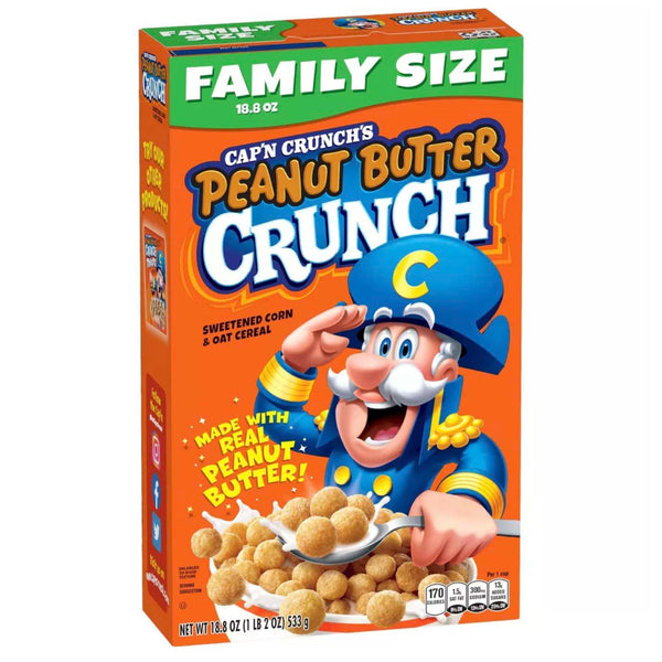 Cap'n Crunch Peanut Butter Crunch Family Size Cereal, 18.8oz